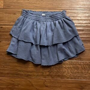 aerie Weekend‎ Ruffle Tiered Blue Mini Skirt Size M